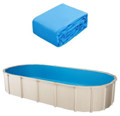 Produktbild von VEVOR 12 x 24 ft Oval Pool Liner, Überlappungsstil für Aufstellbecken, Wandhöhe 48 bis 54 Zoll, langlebige Poolfolie, Standardstärke Vinyl, für Stahlwand-Aufstellpools, 500x300x120 cm-0.4 mm