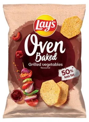 Obrázok produktu pre Pieczone formowane chipsy ziemniaczane o smaku grillowanych warzyw 110 g