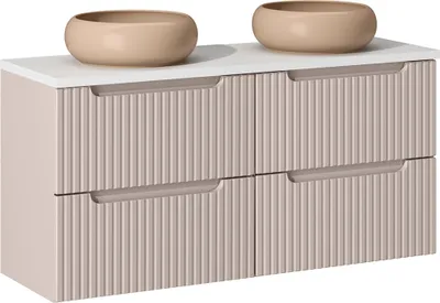 Produktbild von Doppelwaschtisch 120.4cm Riva mit 4 Schubladen, Kaschmir