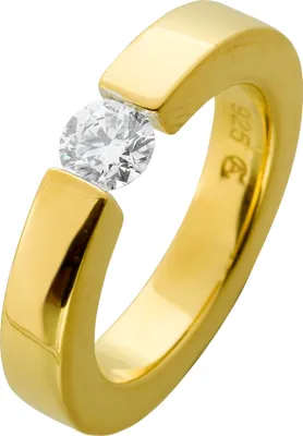 Produktbild von Brillant Spannring 0.50ct F VSI Silber 925 Gelbgold Lab Grown Diamant 19