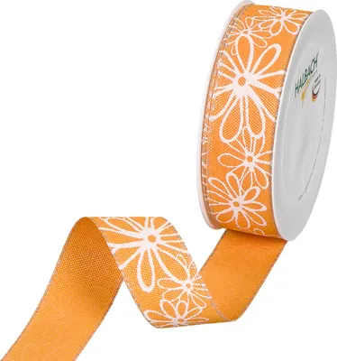 Produktbild von Druckband "Blüten", B 25 mm, Rolle à 6 m Orange