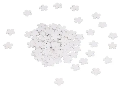 100 Stück Holzblumen, rustikale Dekoration, 2,5 cm