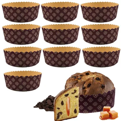 Panettone Backform aus Papier, 10 Stück, 16,5 x 15,5 x 5,5 cm