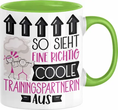 Produktbild von Trainingspartnerin Geschenk Tasse Lustig Geschenkidee für Trainingspartnerin Geburtstag So Sieht Eine Richtig Coole Trainingspartnerin Aus Frauen Spruch (Grün)