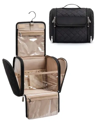 Produktbild von Make-Up Organiser, Groß Kulturbeutel Damen Gross Kulturtasche Zum Aufhängen, Kosmetiktasche kulturbeutel Waschtasche für Frauen & Mädchen, Schwarz