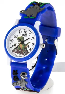Produktbild von Kinderuhr Qbos Dinomotiv blau