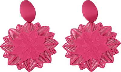 Produktbild von Paar Ohrstecker, übertriebenes Temperament, schlank, Gothic, zierlich, antiallergisch, Retro-Hohlblume, Tropfenohrringe, Modeschmuck-Rosenrot