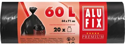 Produktbild von Alufix Müllsäcke 60L Schwarz, 20 Säcke; MS60UNI