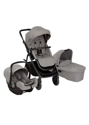 Produktbild von Graco Near2Me™ DLX 3in1 Kinderwagen-Set, inkl. Babywanne (0-9 kg) und Babyschale (40-75 cm), bis 22 kg, rückwärts, vorwärts, kompakt gefaltet, inkl. Adapter und Regenverdeck, grau, Ash