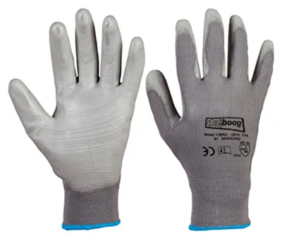 Produktbild von Paar PolyurethanFeinstrick-Handschuhe grau, Gr. 9, 24 Stück