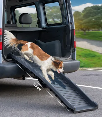 Produktbild von Hunderampe Hunde Rampe PKW Auto KFZ Treppe klappbar Einstieghilfe 155cm Anti Rutsch Hundetreppe Tier