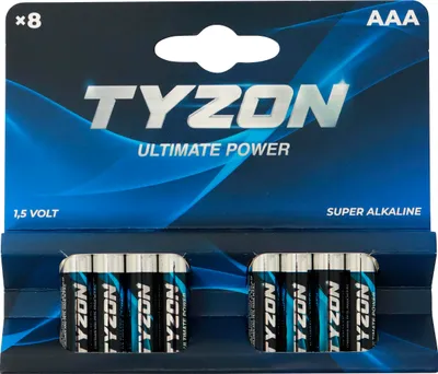 Image de Tyzon Piles super alcalines 1,5 V AAA, paquet de 8