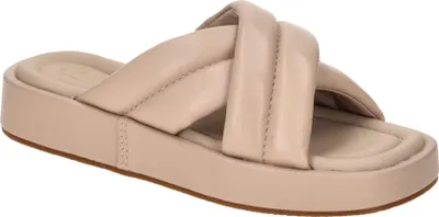 Image de Clarks Sandal Alda Glide, cuir lisse, beige, femmes
