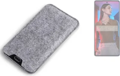 Produktbild von K-S-Trade Filz Handyhülle kompatibel mit Tecno Camon 20 Pro Schutzhülle Filztasche Filz Tasche Case Sleeve Handy Hülle Filzhülle grau