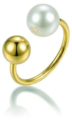Immagine prodotto di Anello aperto placcato oro con perla VWR260765G