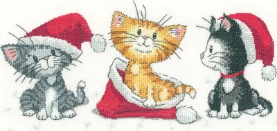 Produktbild von Heritage Kreuzstich Set Zählstoff "Weihnachtskätzchen (L)", Zählmuster, CRCK1156-E, 26x13cm