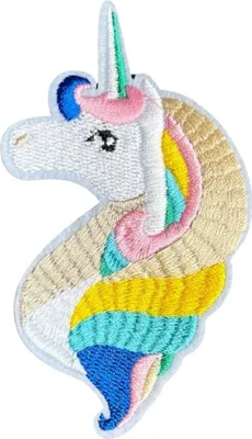 Produktbild von Einhornfarbenes Mähnen-Emblem zum Aufbügeln