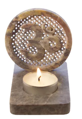 Produktbild von Teelicht "Om" Speckstein 6x10x11cm