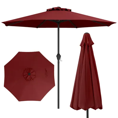 Zdjęcie produktu dla KOMFOTTEU φ260 cm parasol z korbką, parasol tarasowy z wentylowaną czaszą, parasol ogrodowy z 8 rozpórkami, parasol rynkowy na plażę, do ogrodu, na basen