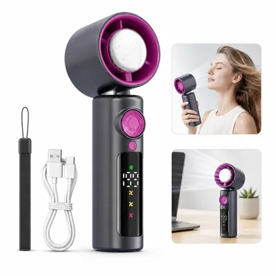 Produktbild von Tragbarer Turbo Handventilator 4000mAh, ideal für Reisen, Büro, Camping, Outdoor & heiße Sommertage