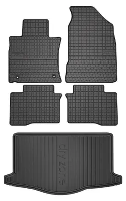 Zdjęcie produktu dla Dywaniki gumowe + mata bagażnika do SsangYong Tivoli 2015-2019 (SUV/crossover, dolny poziom podłogi) – czarne, dopasowane – Wielganizator SolidPRO