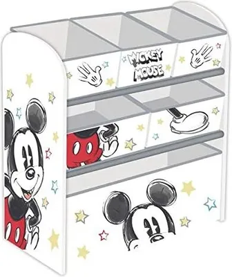 Produktbild von Holz Spielzeugregal Micky Maus Jungenregal Kinderregal Organizer Mickey Mouse