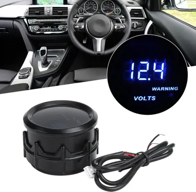 Obrázek produktu pro 2in/52mm digitální měřič napětí pro automobily, černý, displej Shell, 12 V