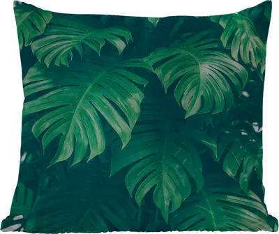 Produktbild von MuchoWow® Outdoor Kissen - Monstera - Blätter - Pflanzen - Dschungel - Natur - 50x50 cm - Wetterfest - Lounge Kissen - Komfortabel - Kissen mit Bild