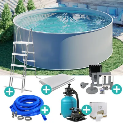 Produktbild von Design Stahlwand-Pool-SET rund Ø 3,00 x 1,20 m GRAU