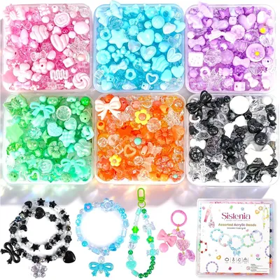 Produktbild von Perlen-Set für Armbänder, Acryl, zum Basteln