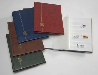 Produktbild von Einsteckblatt Serie C 29502, 16,5 x 22,5 cm, Karton, Rot/Blau, 16 Seiten für Briefmarken