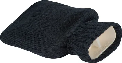 Produktbild von Wärmflasche mit Strickummantelung / Farbe: schwarz