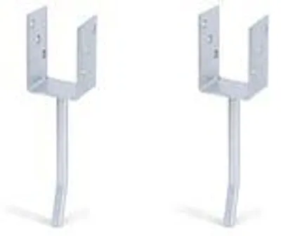 Obrázek produktu pro Alberts 2 x U-Pfostenträger mit Rundstahl-Betonanker, 71x104 mm, Betonanker 200 mm, feuerverzinkt, zum Einbetonieren
