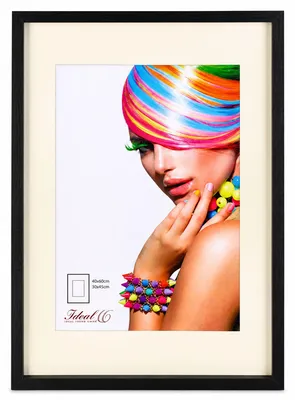 Produktbild von 3D Objektrahmen Bilderrahmen mit Passepartout & gehärtetem Glas Holz MDF Rahmen Foto Poster - Farbe: Schwarz | Format: 40x60