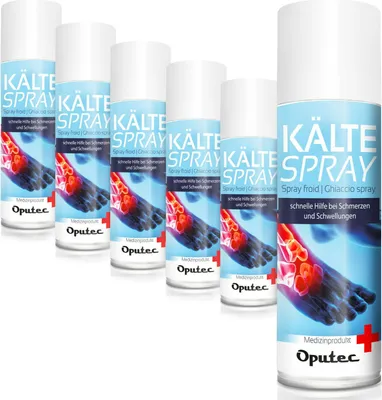 Produktbild von 6 x 400ml Oputec Kältespray Eisspray Klassisch: Erste-Hilfe-Spray bei Sportverletzungen, Schmerzen und Schwellungen - Medizinisches Kühlspray für Erste-Hilfe-Set