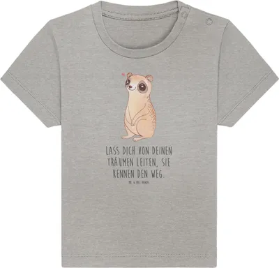 Produktbild von Mr. & Mrs. Panda  T-Shirt Plumplori Glücklich 12. - 18. Monat - Heather Grey - Geschenk, Baby Baumwollshirt, Glück, Lustige Sprüche, Babyshirt, Niedlich, Jerseyshirt