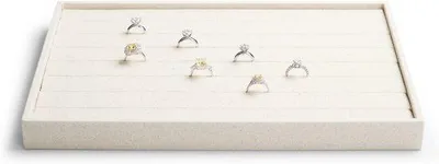 Produktbild von Famanu Schmuckorganizer mit 7 Fächern für Ringe und Armbänder - Beige