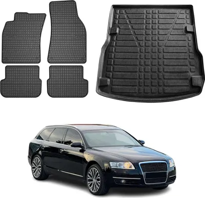 Obrázek produktu pro Sada podlahových rohoží a vložek do kufru pro Audi A6 C6 Allroad Avant 2004-2008 gumové 5x