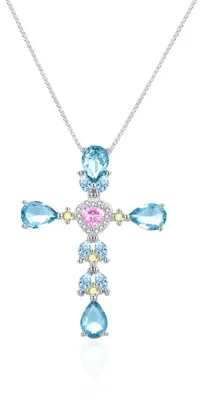 Produktbild von Silberne Halskette mit einem Kreuz AGT-N010BL ( Kette, Anhä nger)