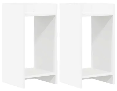 Zdjęcie produktu dla vidaXL Stojak na rośliny, 2 szt., biały, 30 x 30 x 60 cm, materiał drewnopochodny