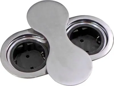 Obrázek produktu pro Zásuvka pod omítku Thebo 17096 z nerezové oceli ST 09 s otočným krytem