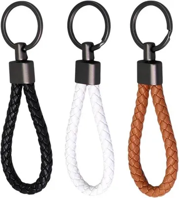 Image de Porte-clés tressés en PU, lot de 3