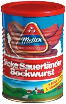 Zdjęcie produktu dla Metten thick Sauerland bockwurst 1020g