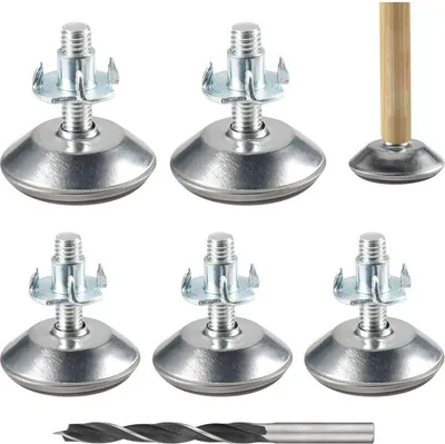 Produktbild von 20 Stš¹ck verstellbare M?belfš¹?e M8 x 40 mm, Nivellierfš¹?e mit Einstellschrauben, Klauenmuttern und Bohrern (Metallbohrer) fš¹r Stš¹hle und Tische