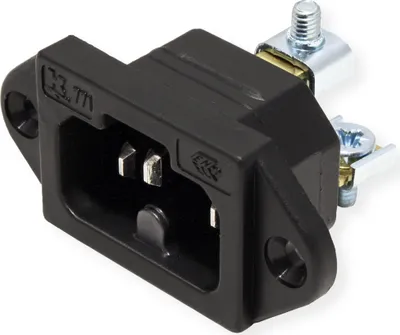 Produktbild von BACHMANN Heissgeräteinbaustecker IEC320 C15A, C16A mit Schraubanschlüssen, schwarz