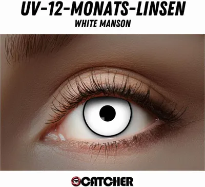 Produktbild von Leuchtende UV Kontaktlinsen diverse Motive und Farben White-Manson