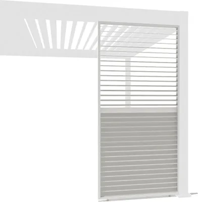 Produktbild von Weide Horizontale Lamellenwand für Weide Pergola | drehbare Lamellen | aus Aluminium | Weiß, Größe:1.13 Meter für 3.6 Meter Seite, Farbe:Weiß