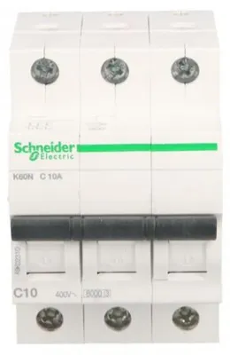 Image de Disjoncteur de protection de ligne Disjoncteur C, 3 pôles, 10A Disjoncteur LS série K60N