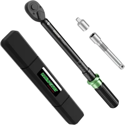 Productafbeelding van Momentsleutel 1/2 inch voor auto's, 20-220 Nm, met verlengstuk en adapter, 3-delig.