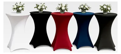 Produktbild von Stehtischhusse für Bistrotisch mit 4 verstärkten Fußlaschen, elastisch, Stretch, , Ø 80-85 x 110-120 cm, Anthrazit (1 Stück)